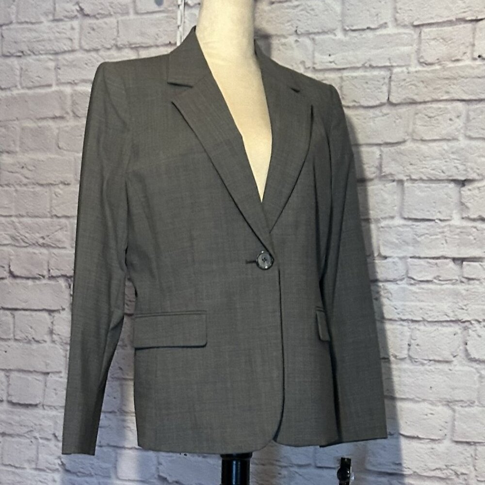 Tahari  ASL Grey Tolly Wool Blend Blazer Jacket Nwt 14